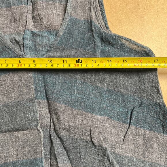 Luukaa Blue/Gray Stripe Boho Women Tank Top Size 6 - Picture 6 of 6